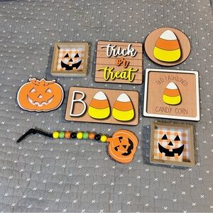 Halloween Wooden Decor Set of 8